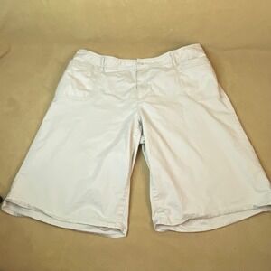 Caribbean Joe‎ Woman's Bermuda Shorts Cropped Size 18W Cotton Comfort Beige EUC